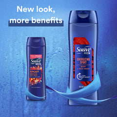 Suave Men Sport creamy lather close-up showcasing rich cleansing.