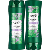 Suave rosemary & mint shampoo bottle with invigorating fragrance for daily wash.