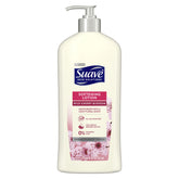 Suave Skin Lotion Wild Cherry Blossom bottle front shows the softening formula for smooth skin