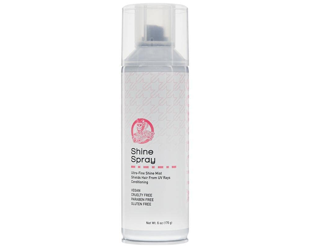 Suavecita Shine Spray bottle front view for a lightweight, radiant finish on dry hair.