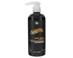 Suavecito Men's Body Wash bottle pump for daily deep cleaning and easy access.