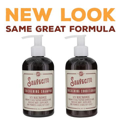 Suavecito Thickening Conditioner bottle supports easier detangling and manageability.