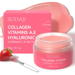 SUDAJI Collagen Lip Mask packaging highlights product branding and convenience.