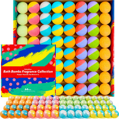 SudsyRoar 64-pack bath bombs variety pack for family spa moments.