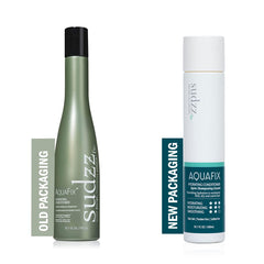 SUDZZFX AquaFix bottle back label highlights color protection.