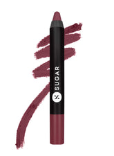 SUGAR Cosmetics Matte As Hell Crayon Lily Aldrin swatch shows mauve pink, rich pigment