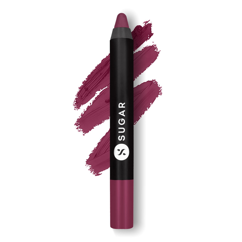 SUGAR Cosmetics Matte as Hell Crayon Miss Rosa swatch reveals rich, long-lasting color