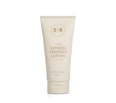SUGARED + BRONZED sunless lotion bottle showing an even, natural-looking tan