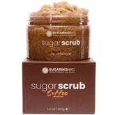 Sugaring NYC Coffee Scrub melts into skin for gentle exfoliation and smoother skin.