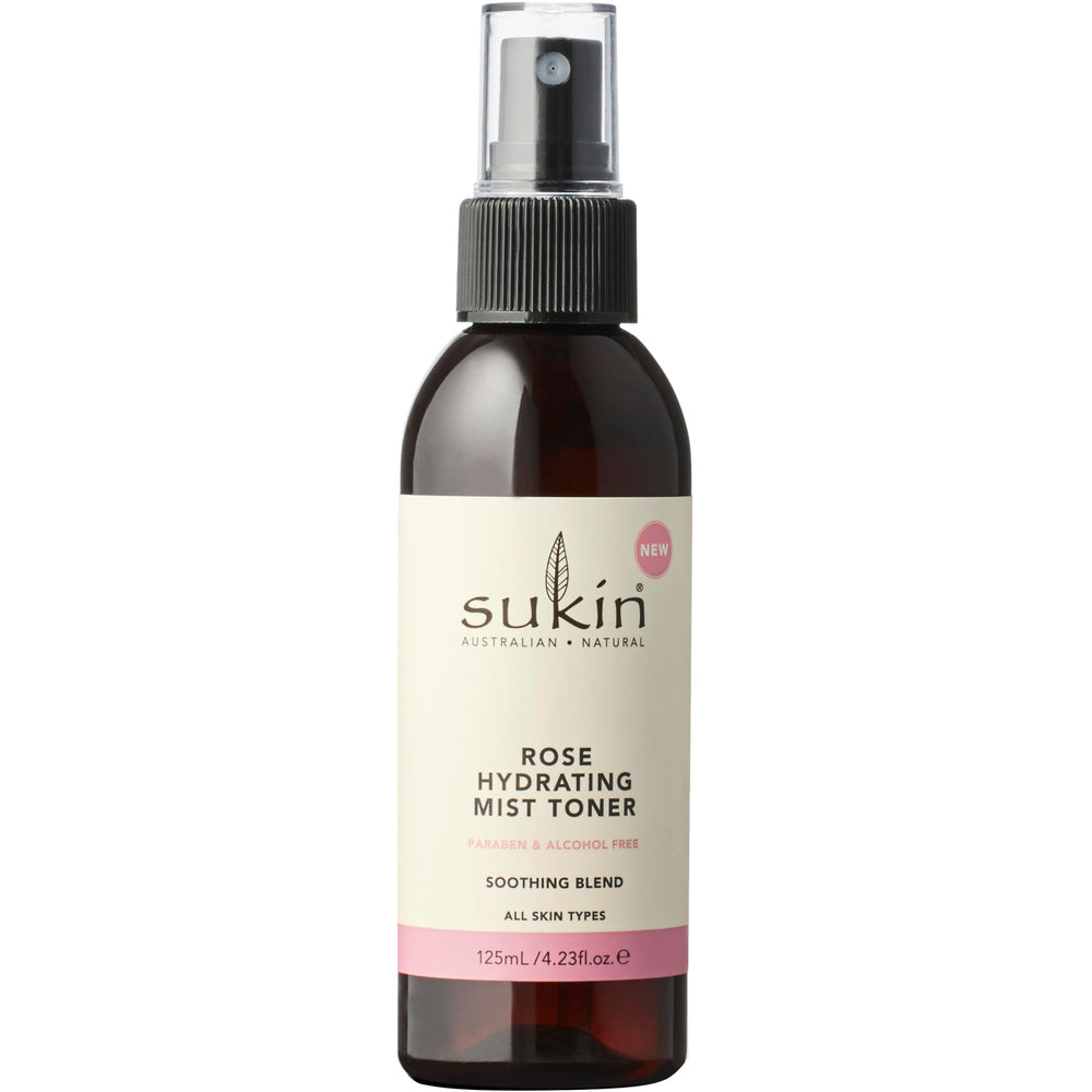 Sukin Rose Hydration Mist Toner bottle front view for refreshing skin