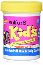 Sulfur 8 Kids conditioner bottle promotes gentle detangling and scalp hydration.