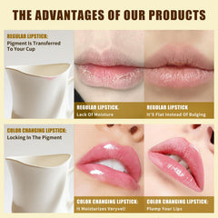 Close up of Sulily gold foil lip balm detailing moisturizing glow