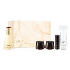 SU:M Secret Essence bottle showing barrier-supporting hydration for radiant skin.