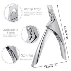 SUMAJU acrylic nail clipper with curved handle shown for comfortable use
