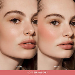 Lip tint application with Summer Fridays Blush Butter Balm for soft color