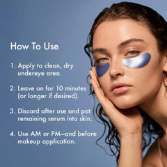 Summer Fridays Jet Lag patches with caffeine and peptides soothe and firm the eye area.