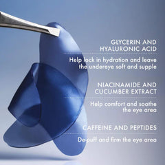 Patch applied to the undereye area for de-puffing and hydration with Summer Fridays Jet Lag.