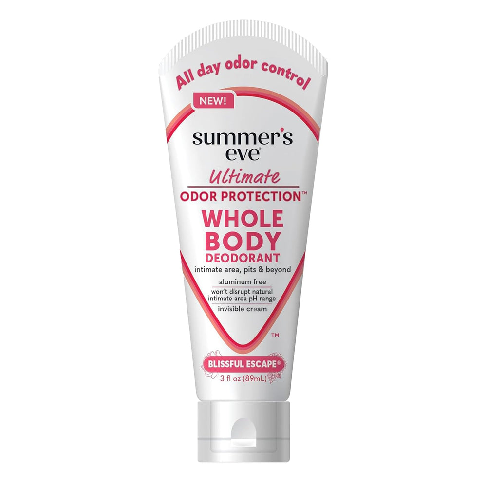 Summer's Eve Blissful Escape cream texture for smooth, long-lasting odor control.