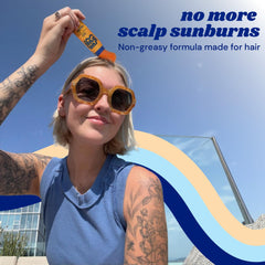 Sun Buff SPF 30 protects the scalp and hairline