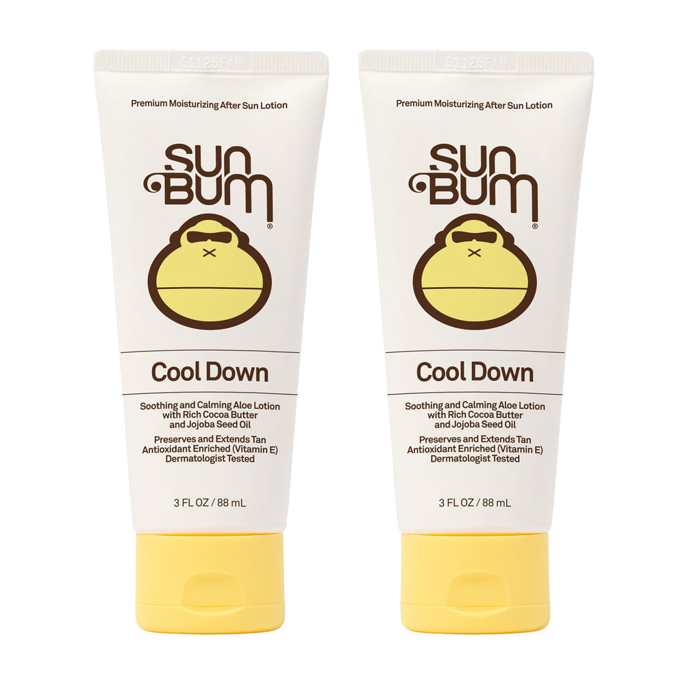 Sun Bum Cool Down Aloe Vera Lotion bottle pour on sun-exposed skin for hydration.