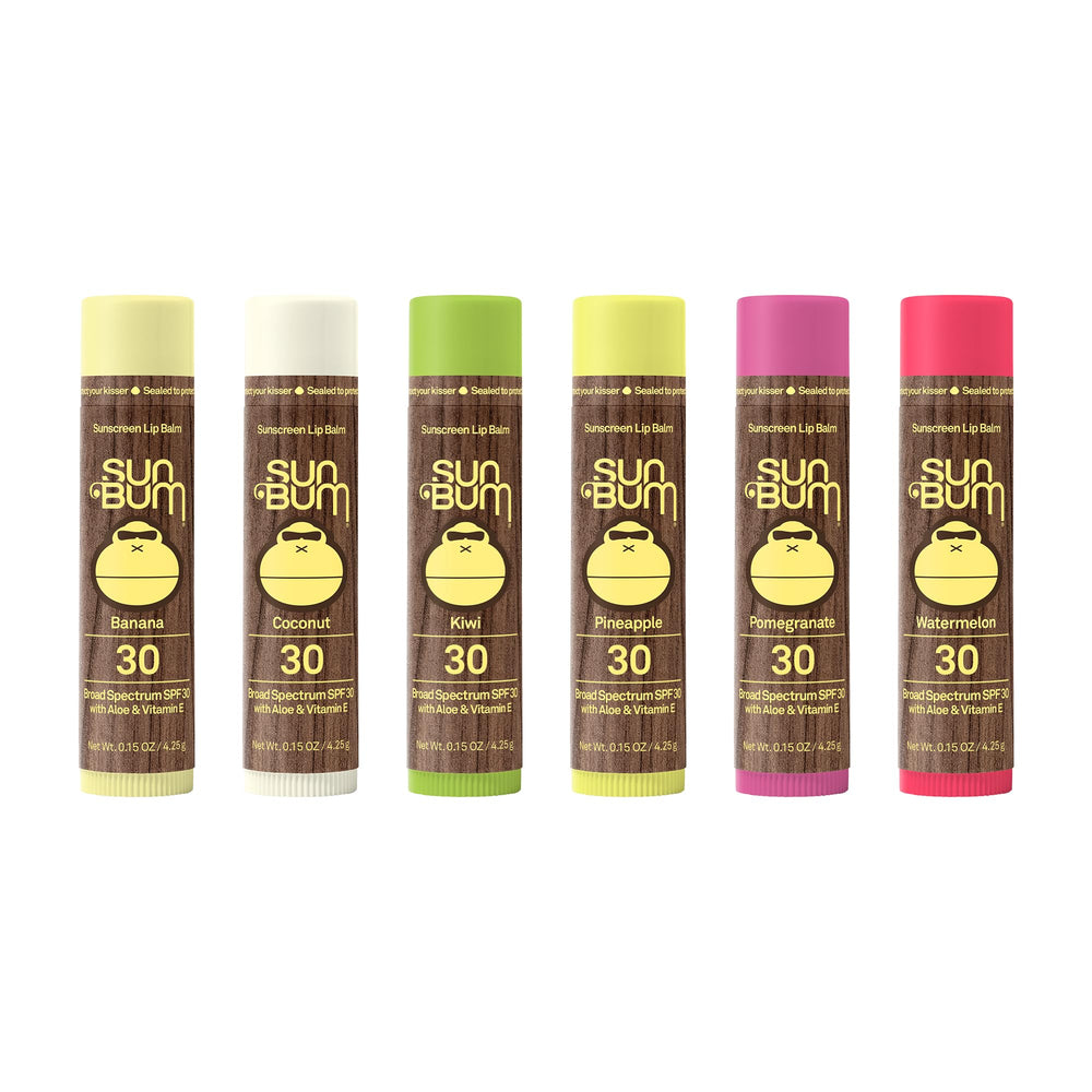 Sun Bum lip balm SPF 30 close-up for hydrated lips during sunny days