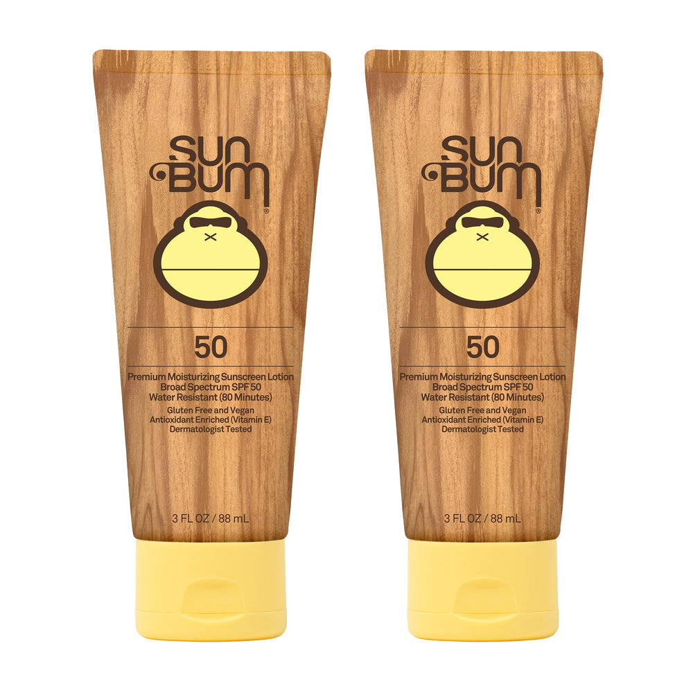 Sun Bum Original SPF 50 bottle front showing vegan moisturizing sunscreen for daily use
