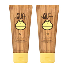 Sun Bum Original SPF 50 bottle front showing vegan moisturizing sunscreen for daily use