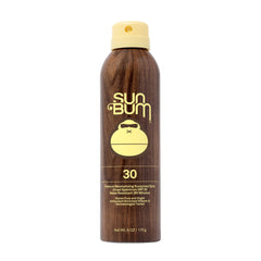 Sun Bum Original SPF 30 spray bottle for quick beach protection.