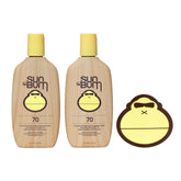 Sun Bum Original SPF 70 sunscreen bottle with broad spectrum protection.
