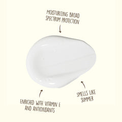 Sun Bum SPF 70 lotion texture on skin shows light, non-greasy hydration.