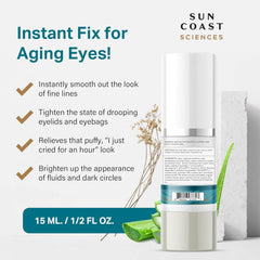 Sun Coast Sciences Complete Eye Serum dispensing pump for easy application