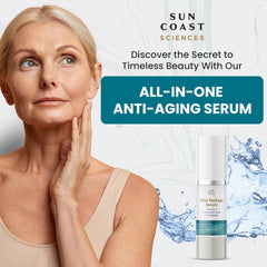 Sun Coast Sciences Total Package Serum pump applicator enables easy daily use.