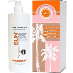 Sun Laboratories by Giesee Dark Sunsation lotion bottle for a deep, sunless tan.