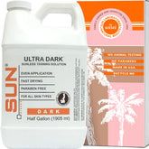 Sun Laboratories Ultra Dark spray tan solution in a half-gallon kit for an even at-home tan.