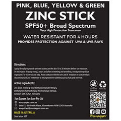 Sun Zapper yellow zinc oxide stick bright option for family outings.