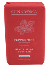 SUNAROMA Pepper Mint Soap bar 6-pack; refreshing cleanse for acne-prone skin