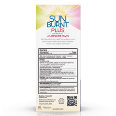 Sunburnt Plus lidocaine-closeup highlighting rapid pain relief for sunburn discomfort
