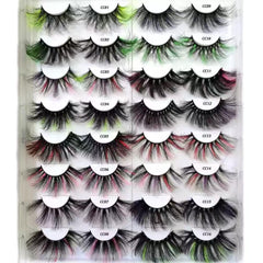 Sunniess Hair 25mm colored lashes pack for bold evening looks and stage performances