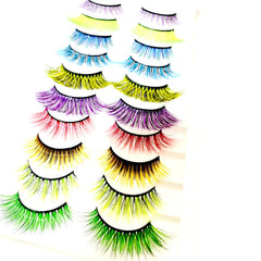 Sunniess Hair ombre colored lashes: expressive color for cosplay and parties.