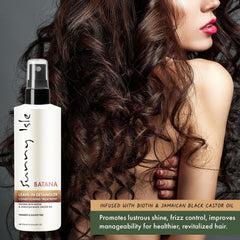Sunny Isle Batana Leave-In Detangler biotin glow highlights shine and manageability