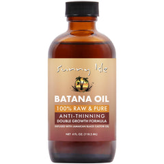 Sunny Isle Batana Oil bottle promotes nourished hair and scalp health.