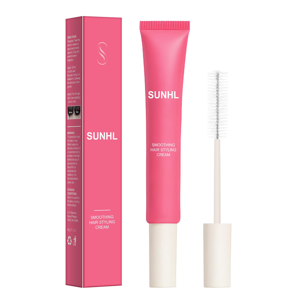 Sunnyholiday Styling Cream bottle pour shows easy, mess-free application for quick touch-ups.
