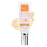 Suntegrity 5 in 1 tinted sunscreen bottle, front view for sensitive skin.