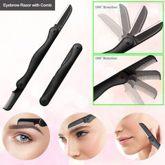 Sunuly stainless steel eyebrow razor with protective sleeve for durability