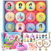 SUPERGFS kids bath bombs reveal a princess toy inside for magical bath time.