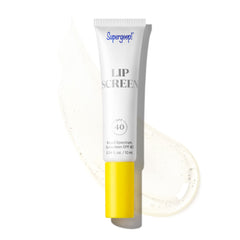 Supergoop Lipscreen Shine SPF 40 bottle highlighting UV protection and gloss.