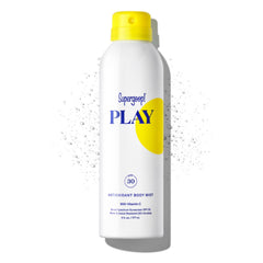 Supergoop! PLAY Antioxidant Body Mist SPF 50 bottle ready for sun protection on the go