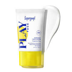 Supergoop! PLAY Everyday Face Lotion SPF 50 applies clearly with no white cast.
