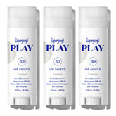 Supergoop! PLAY Lip Shield SPF 30 pack highlighting hydrating lip protection.