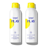 Supergoop PLAY SPF 50 Body Mist bottle for lightweight sun protection during workouts.